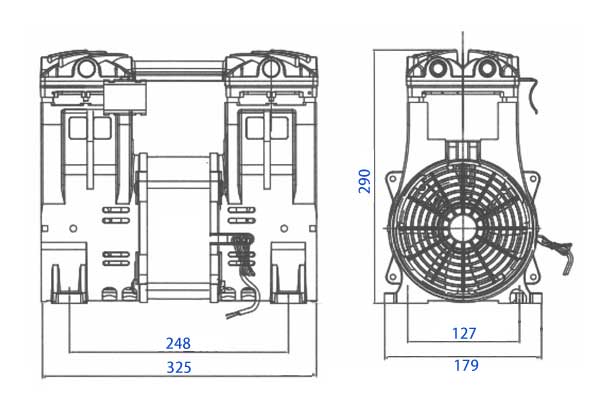 air compressor UN-350P-2 Dimensional-drawings